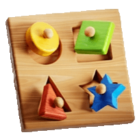 Colorful wooden shape puzzle
