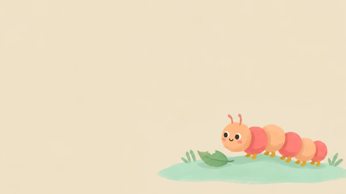 Cheerful caterpillar on a grassy hill: Hungry Caterpillars Pre-K Program