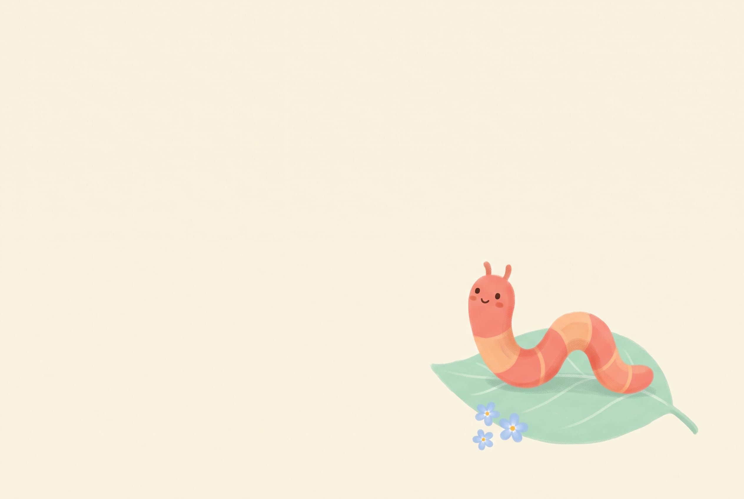 Friendly worm on a leaf: Wiggly Worms Infant Program