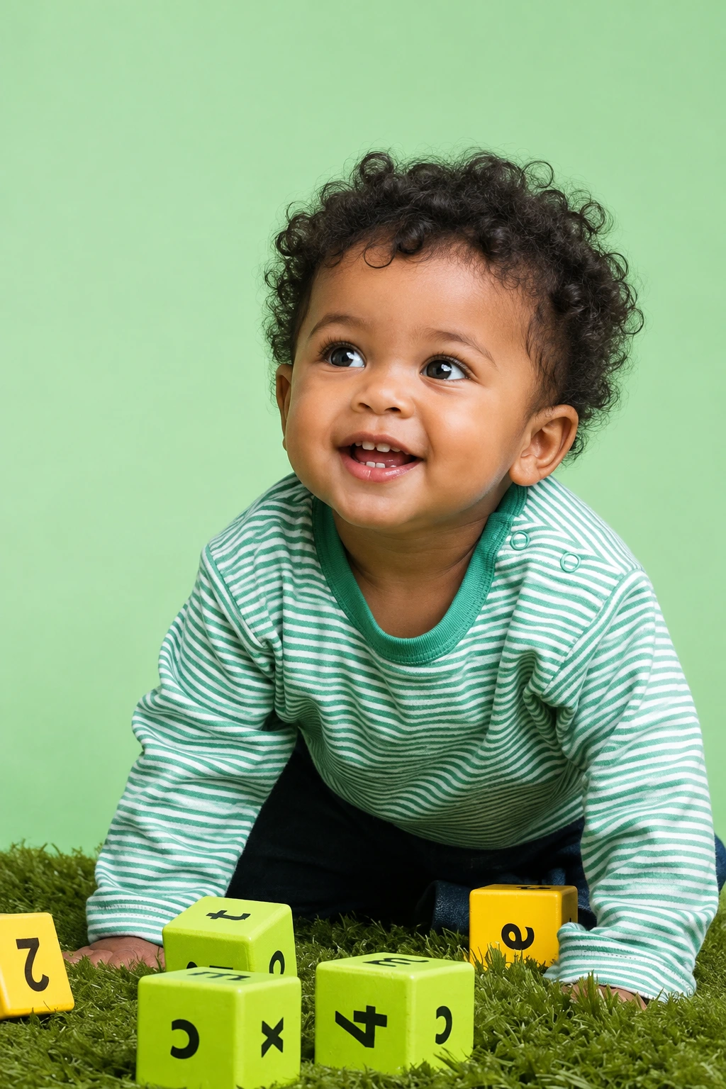 Happy child learning and playing